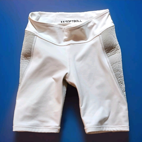 Under Armour Softball  Padded Slider Shorts Size YM Color White - Picture 6 of 12